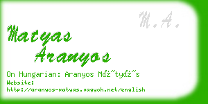 matyas aranyos business card